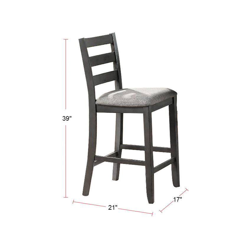 5-pcs Counter Height Set, Grey, 36" H x 32" W x 32" D
