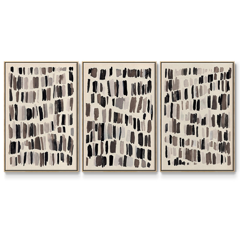 «Chalk and Flint I», ensemble de 3 cadres photo sur toile, Naturel, H 40 po x l 78 po