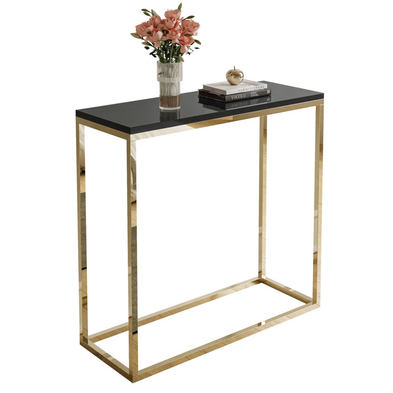 Console Nanafalia, 78cm H x 80cm W x 30cm D, High-Gloss Black