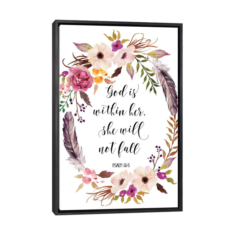Impression d’art textuel, "God is within her it not Fall, Psaume 46:5" par Eden Printables-impression d’art textuel