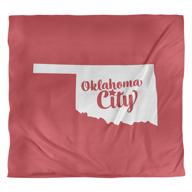 Housse de couette oklahoma city oklahoma, Housse de couette pour très grand lit, Rouge, Microfibre