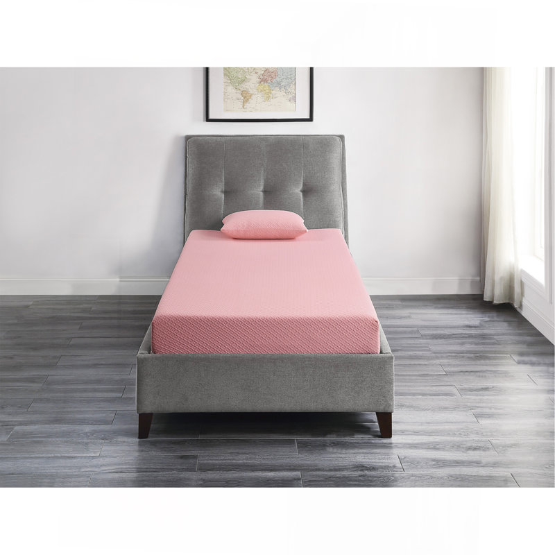7Inch Mattress And Pillow Set Breathable Fabric Gel-Infused Memory Foam Mattress, Mattress In A Box, Twin