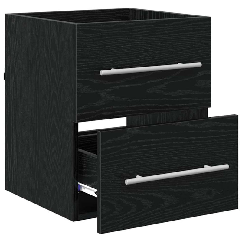 Bathroom Vanity with Basin, Black Oak