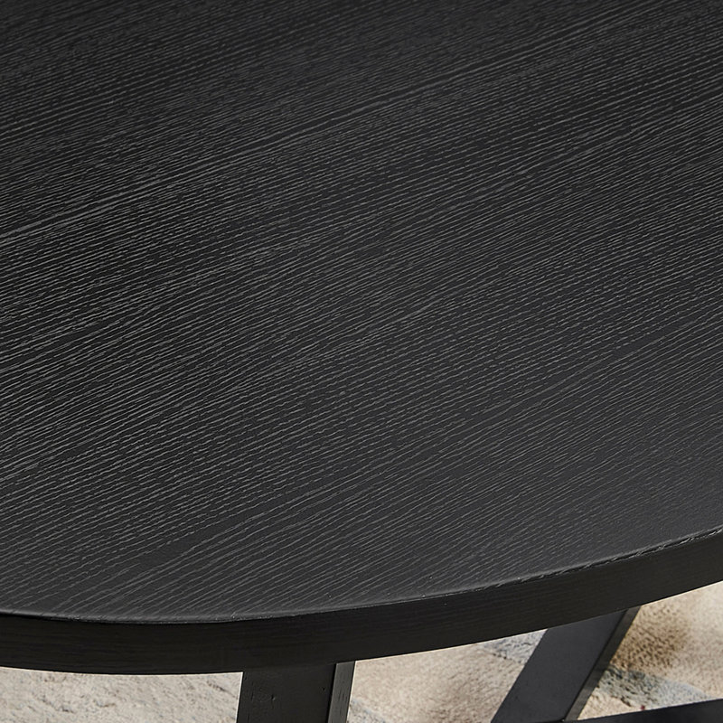 Modern Harmony Wood Round End Table, Black