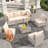 7-Piece Patio Furniture Sets,Conversation Set Sectional Sofa for Backyard, Poolside, Garden，Grey-1912746467-1912746385