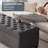 50" Storage Ottoman Bench Tufted With Storage For Living Room, Dark Gray-1987150446