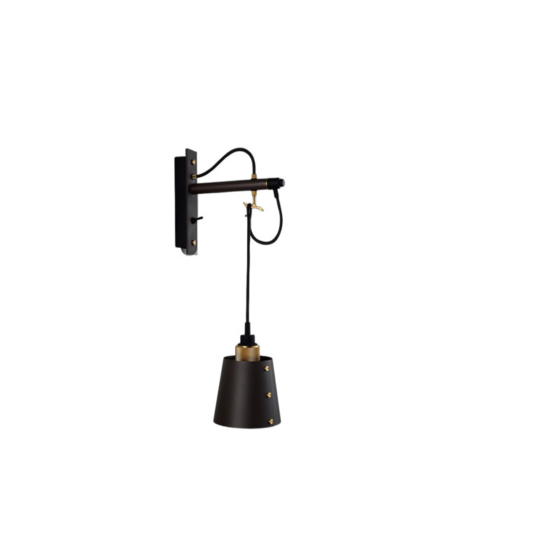 Armed Sconce, 5.1 x 5.5, Graphite/Brass