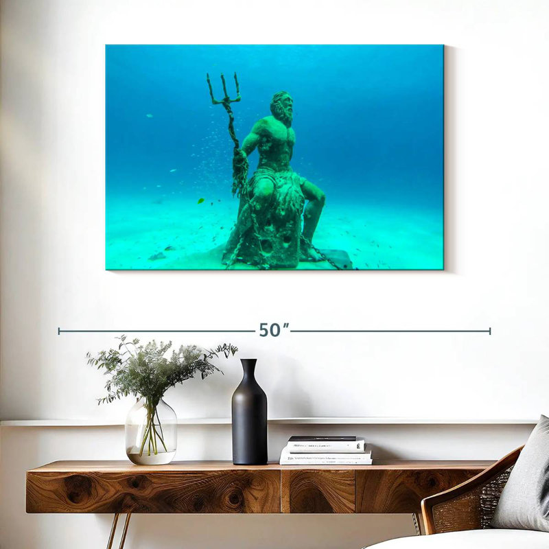 Kelan Sunken Poseidon Statue, 26" H x 39" W