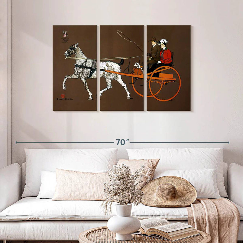 Couple Mehar dans un chariot brisant, H 24 po x l 38 po