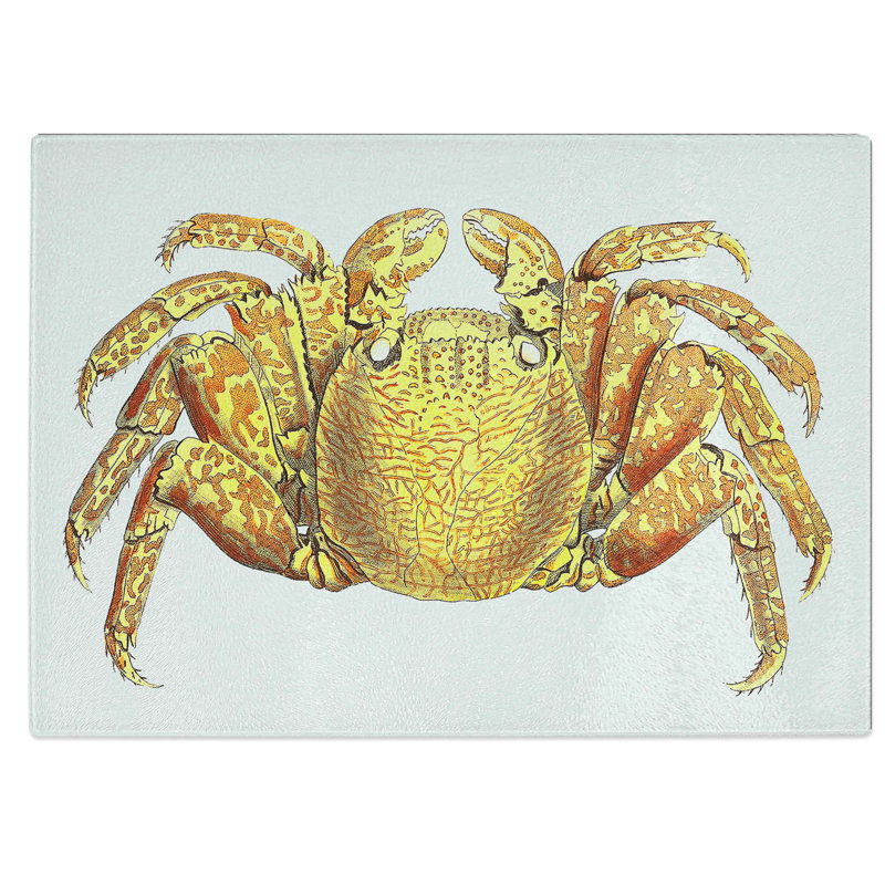 Tempered Glass Crab Chopping Board, 39 cm W x 28.5 cm L
