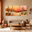 «Cactus Desert Sunset», ensemble de 3 reproductions d'art sur toile-1673269140