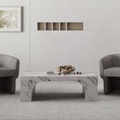 Table basse rectangulaire contemporaine en béton de qualité contractuelle ECC
