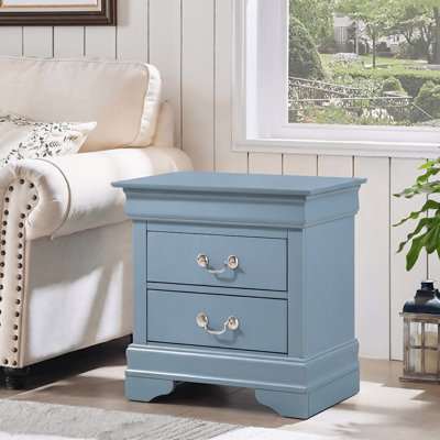 Table de chevet 2 tiroirs Temara Teal