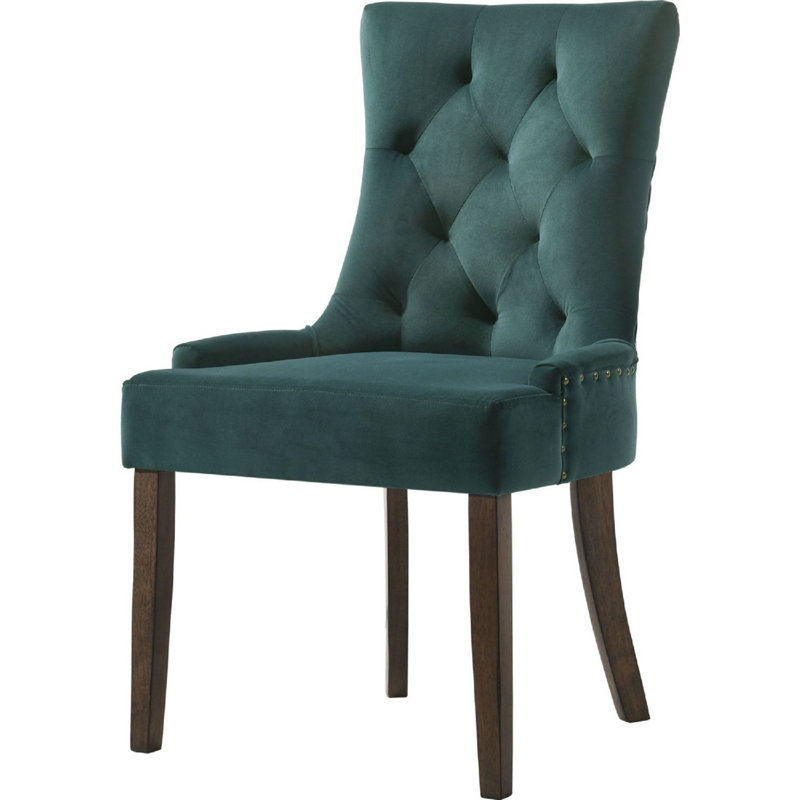 Shyann 18'' H Tufted Upholstered Side Chair, Green