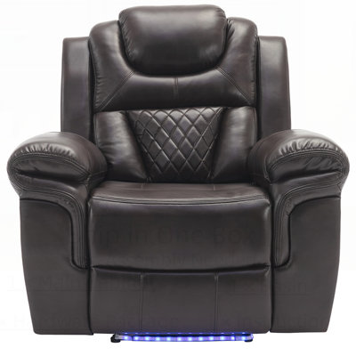 Home Theater Seating Manual Recliner Chair with LED Light Strip for Comfort and Ambiance