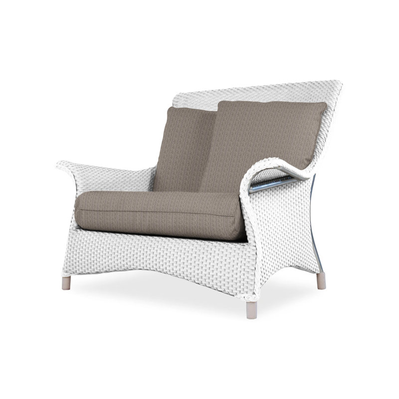 Mandalay Outdoor Lounge Chair, White, Demo Oatmeal