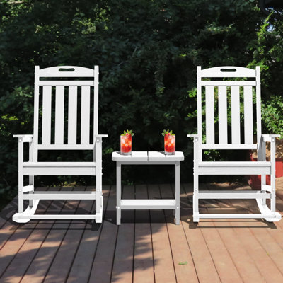 Ensemble de 2 chaises berçantes d'extérieur Hdpe