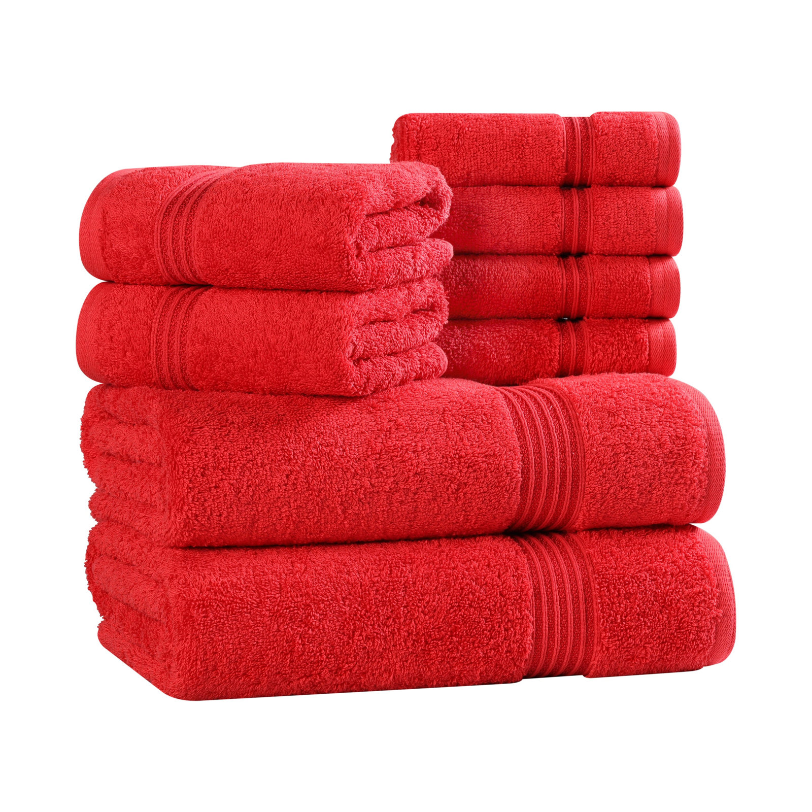 Alexia 8-Piece Egyptian Cotton Towel Set, Red