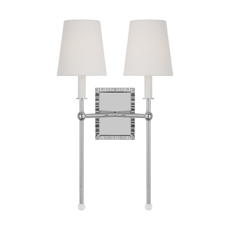 Phipps Steel Armed Sconce, Polished Nickel