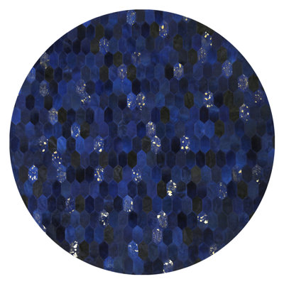 Cowhide Area Rug in Blue
