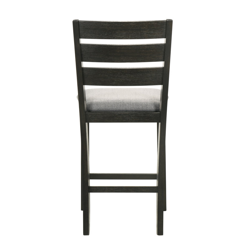 2 chaises de salle à manger à hauteur de comptoir au fini gris anthracite Bersum