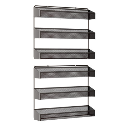 Ensemble de 2 étagères à épices, support de comptoir à 3 niveaux ou étagère de rangement murale pour armoire de cuisine, armoire, porte de garde-manger ou douche de salle de bain, chrome