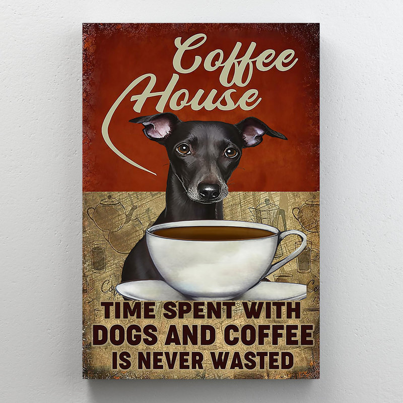 «Coffee House» - 1 pièce, impression d'art graphique rectangulaire Coffee House - 1 pièce, impression d'art rectangulaire sur toile tendue