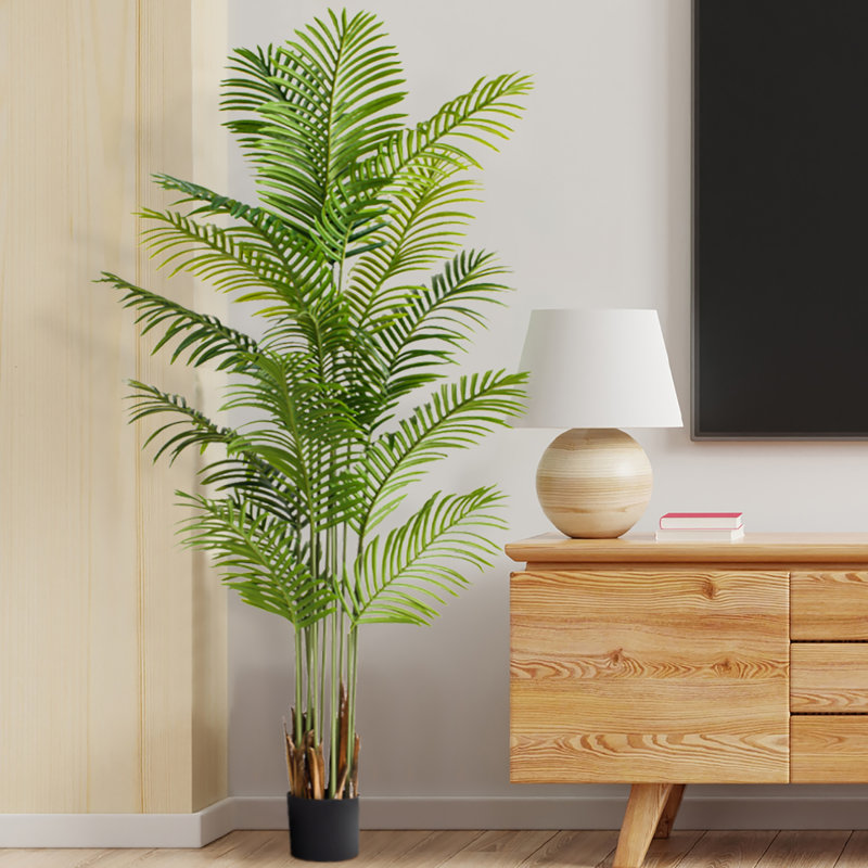 Faux palmier en pot, H 48 po x l 7,5 po x P 7,5 po, 1
