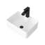 Lavabo de salle de bain vasque rectangulaire en céramique blanche 16 "x 12" avec robinet noir et drain noir