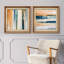 «Pastel Colorful Blue and Orange», ensemble de 2 peintures sur toile encadrées-86450352