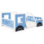 Lit de voiture classique pleine grandeur avec roulettes bleues - Fabriqué en pin robuste et fenêtres à portes pour une beauté supplémentaire Matelas de rail à lattes Assemblage rapide et facile-1631381665-1631381663