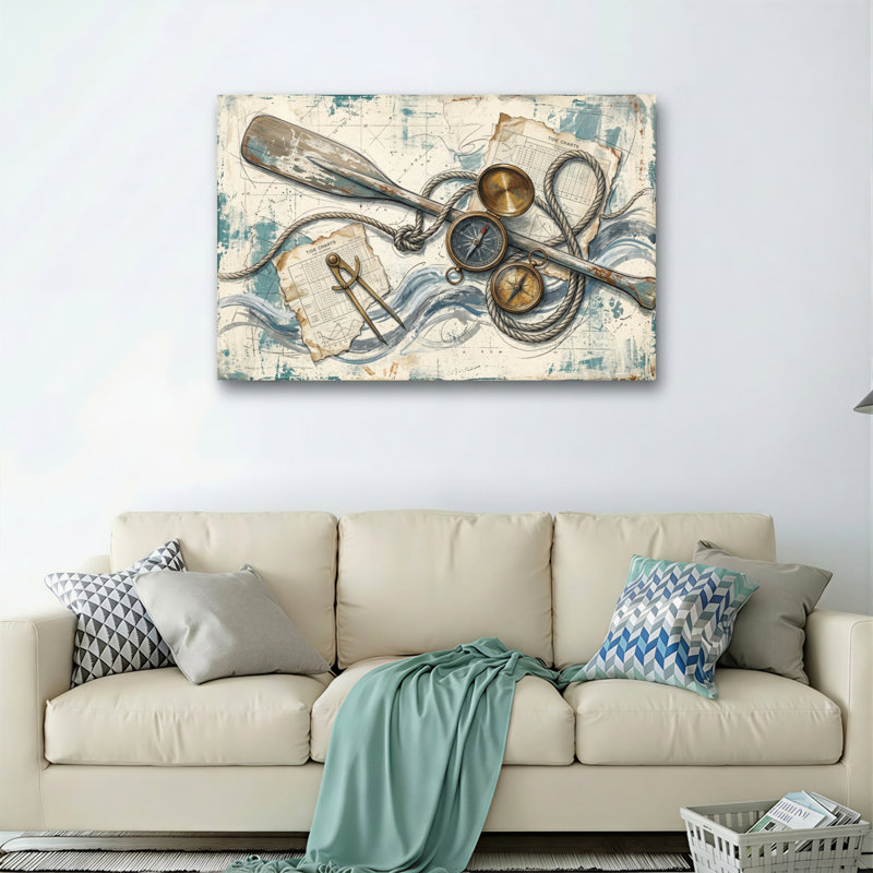 Ensemble de 1 toile murale sur le thème de l'aventure nautique, 24"H x 36"W, Wrapped Canvas