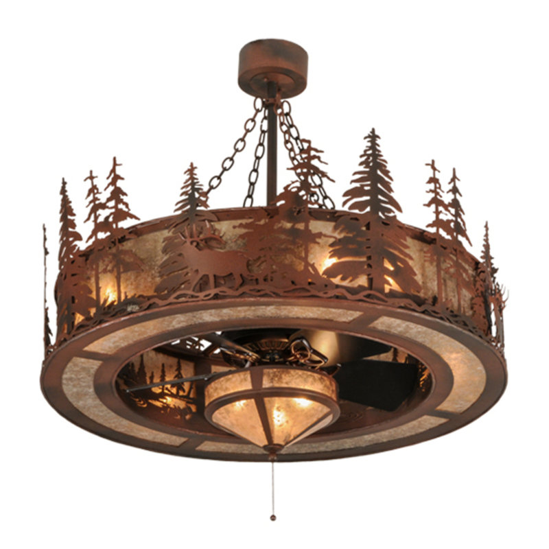 Elk At Dusk Downrod Ceiling Fan