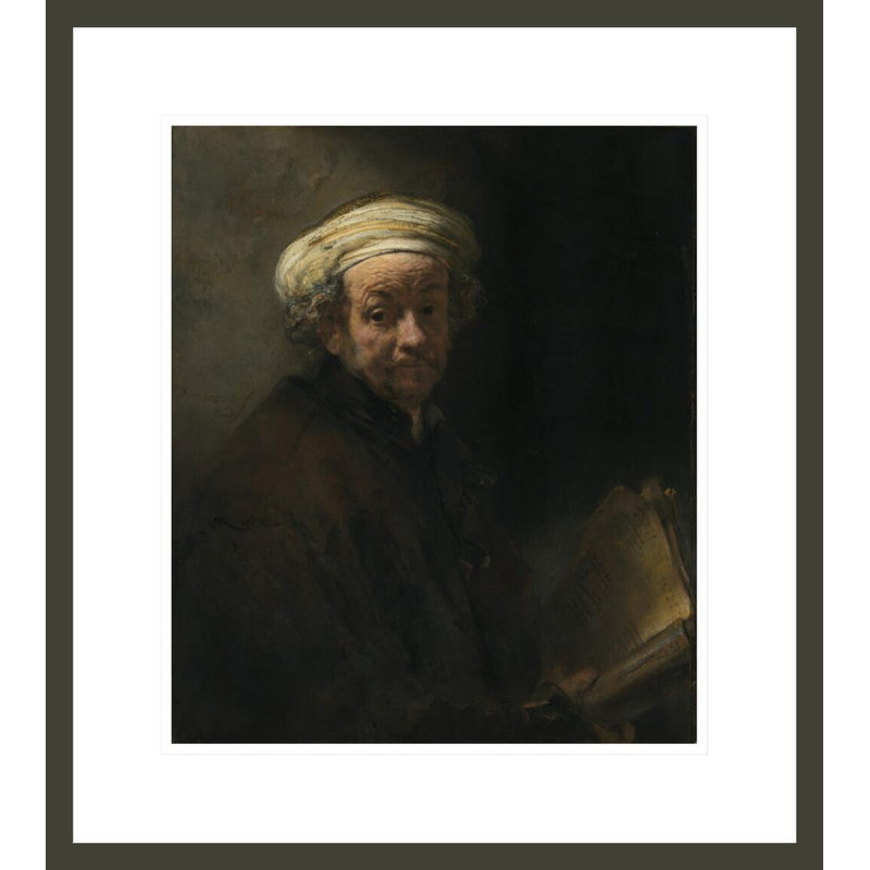 Autoportrait de l'apôtre Paul par Rembrandt van Rijn - Estampe numérique encadrée, H 19,86 po x l 17,75 po