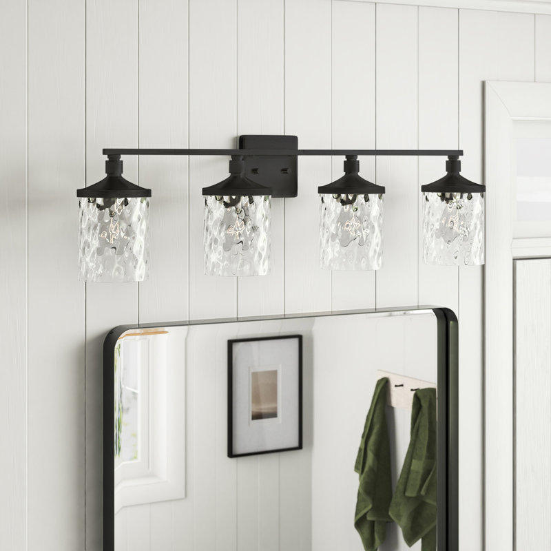 Baldwin Dimmable Vanity Light, Matte Black, 4-Light