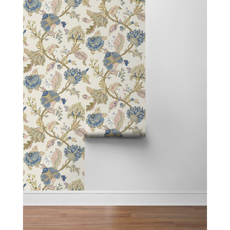Corbijn Peel & Stick Floral Roll, Parchment