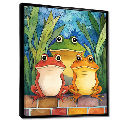 Funny Family Of Toad Cartoon II - Frog Wall Décor