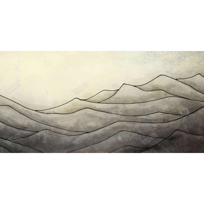 Desaturated waves - 15.75"x31.50" Desk mat