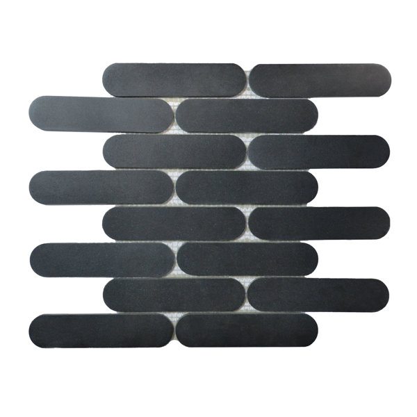 Elongated Oval Pill Basalt Marble Mosaic Wall And Floor Tile