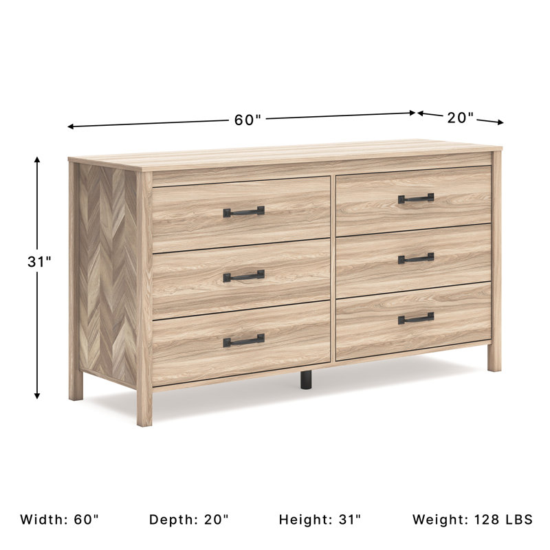 Kennita 60 " W 6 - Drawer Dresser