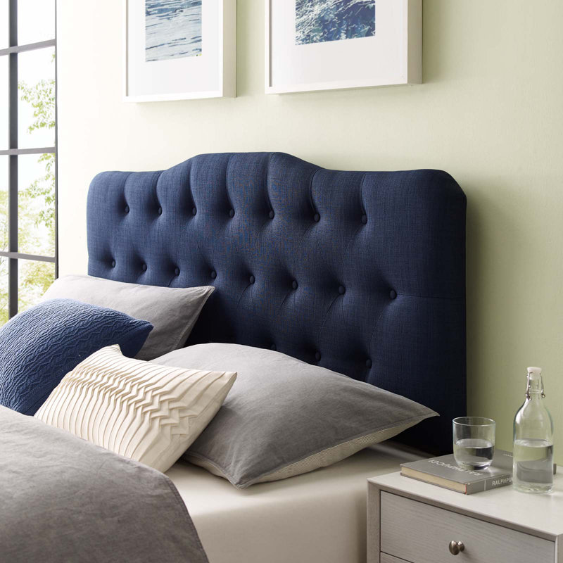 Modway Copper Grove Strathgartney Button-Tufted Upholstered Headboard, Queen, Navy