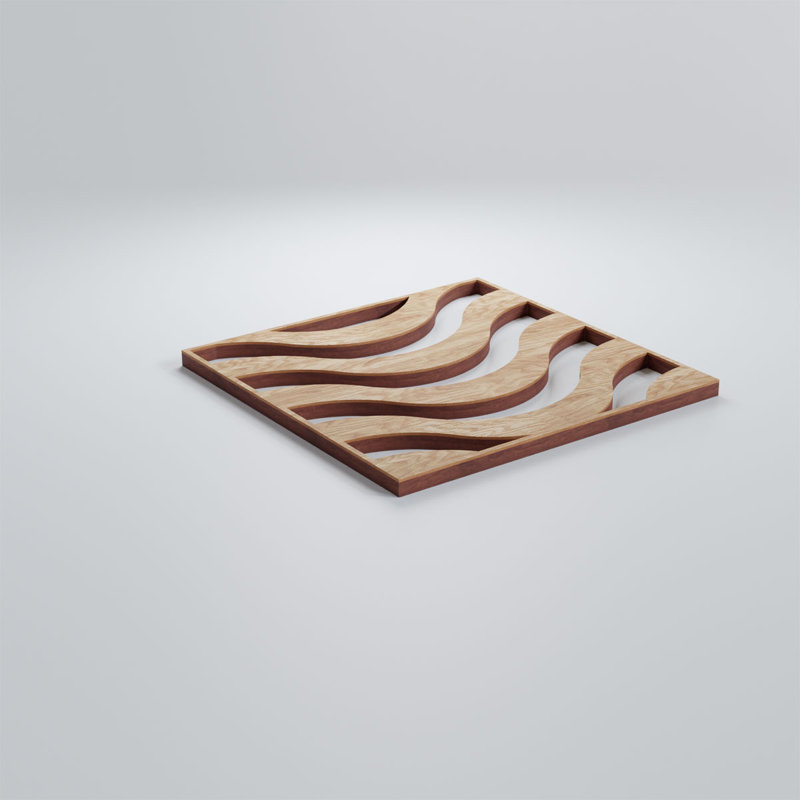 Panneaux muraux décoratifs en bois Parker, Chêne rouge, H 7,375 po x l 7,375 po x P 0,375 po