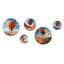Abstract Colourful Balloon Soaring - Hot Air Balloon Hot Air Balloon Round Wall Art Set Of 5
