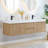 Siena 72" Wall-mounted Double Bathroom Vanity with White Artificial Drop-in Sink without Mirror