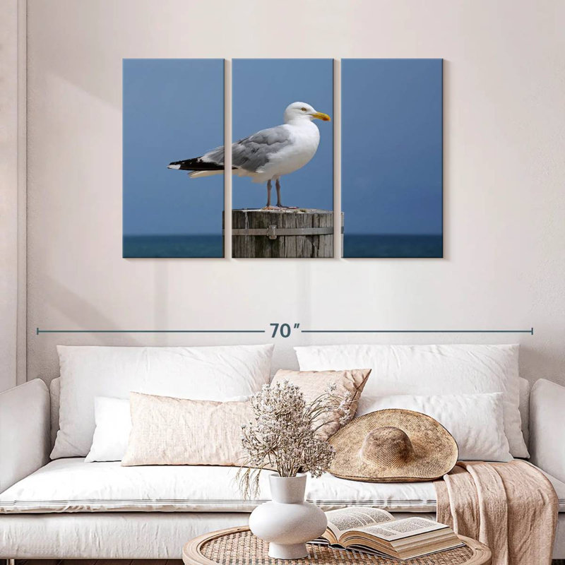 Brampt Seagull On Wood Post, 28" H x 45" W