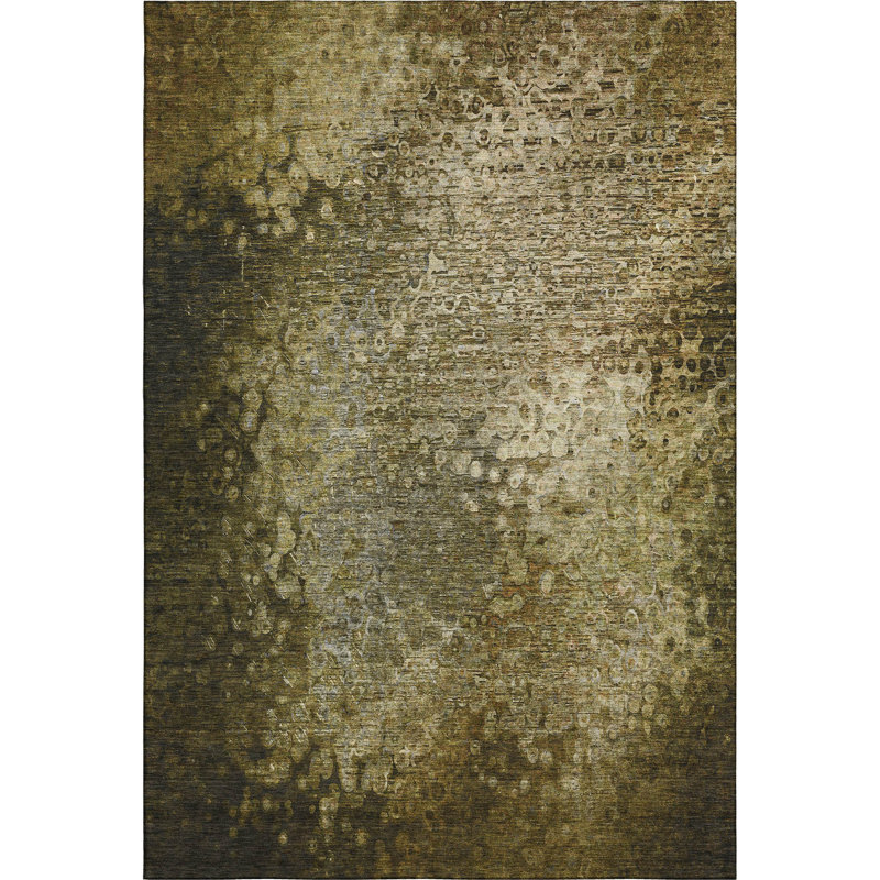 Tapis brun Cerrito AMF565 lavable à la machine de qualité supérieure, Rectangle 5 pi x 7 pi 6 po