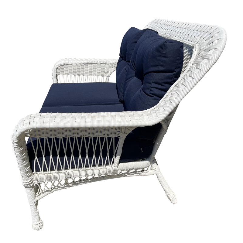 Braylynn 56'' Wide Straight Aluminum Loveseat with Cushions