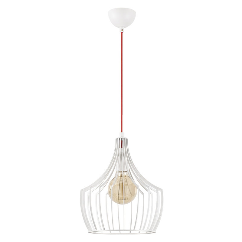 Luminaire suspendu géométrique 1 lumière Gallego, Blanc