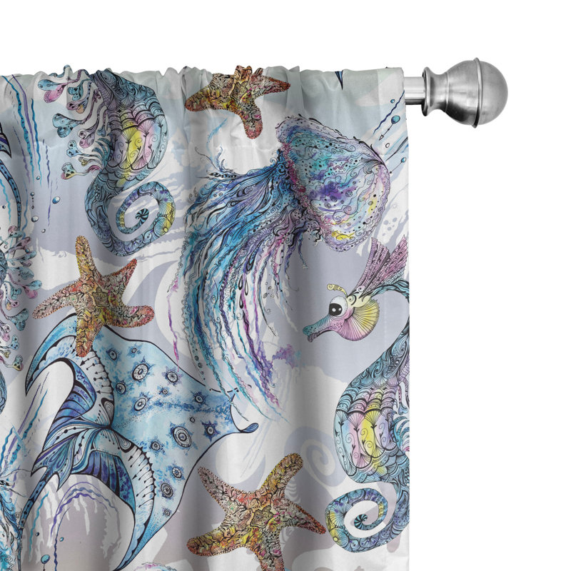 Pantops Semi Sheer Curtain Pair, 28" W x 95" L