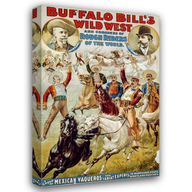 «Bills Wild West Show», reproduction d'art sur toile: un groupe d'experts mexicains, H 24 po x l 17 po